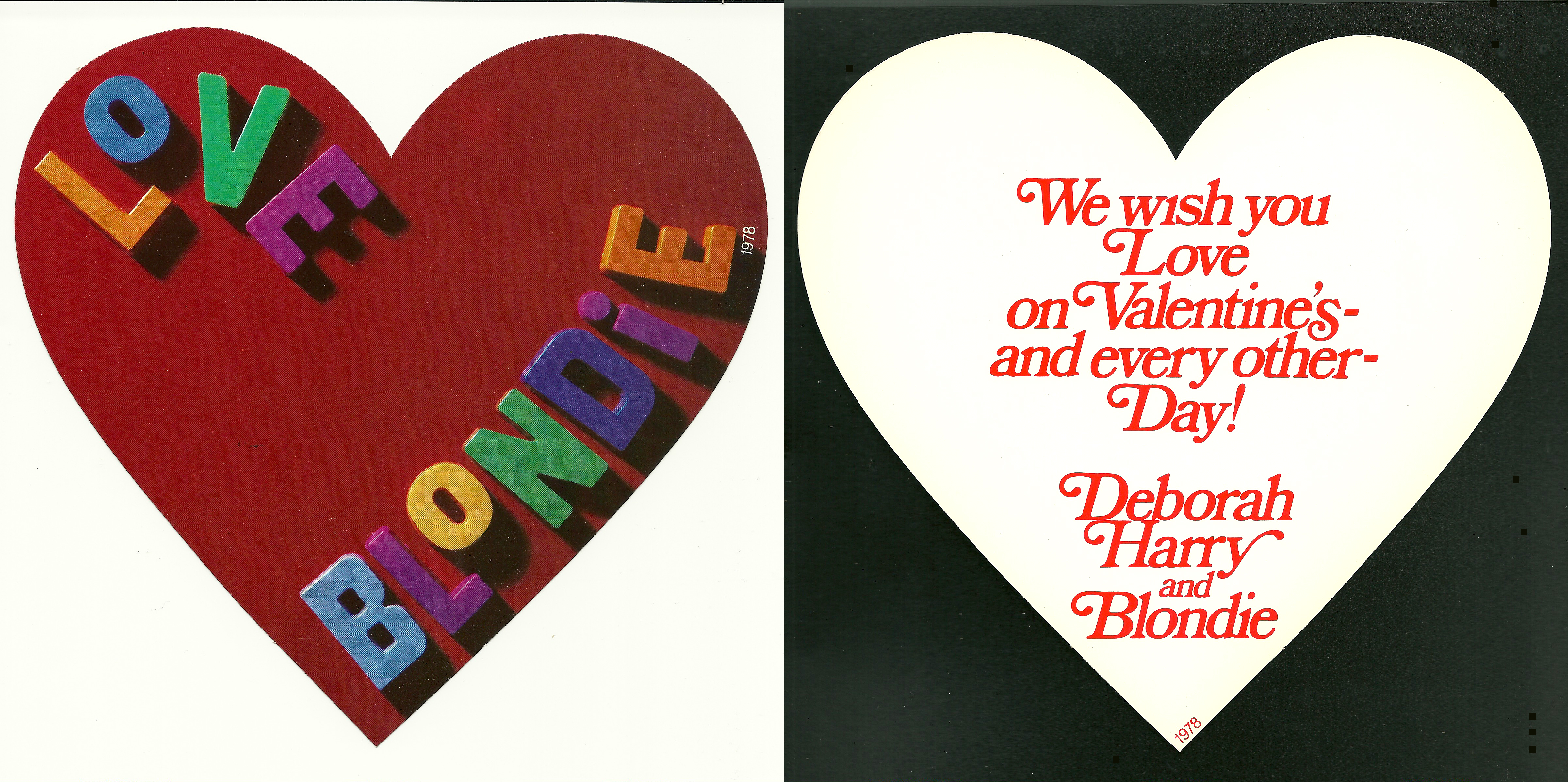 Vintage 1978 Love Blondie Heart Valentines Day display Debbie Harry Heart